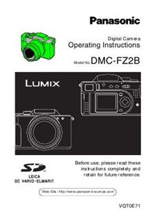 Panasonic Lumix FZ2 manual. Camera Instructions.